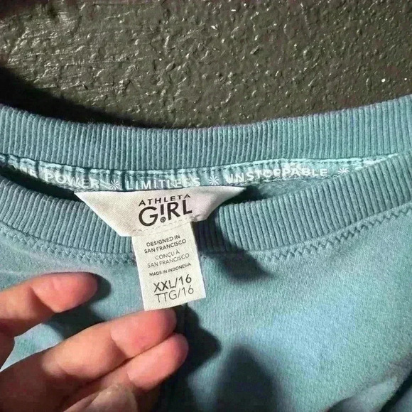 Girls Athleta Blue Twist Front Sweatshirt XXL - Picture 4 of 4